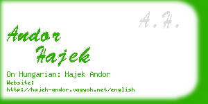 andor hajek business card